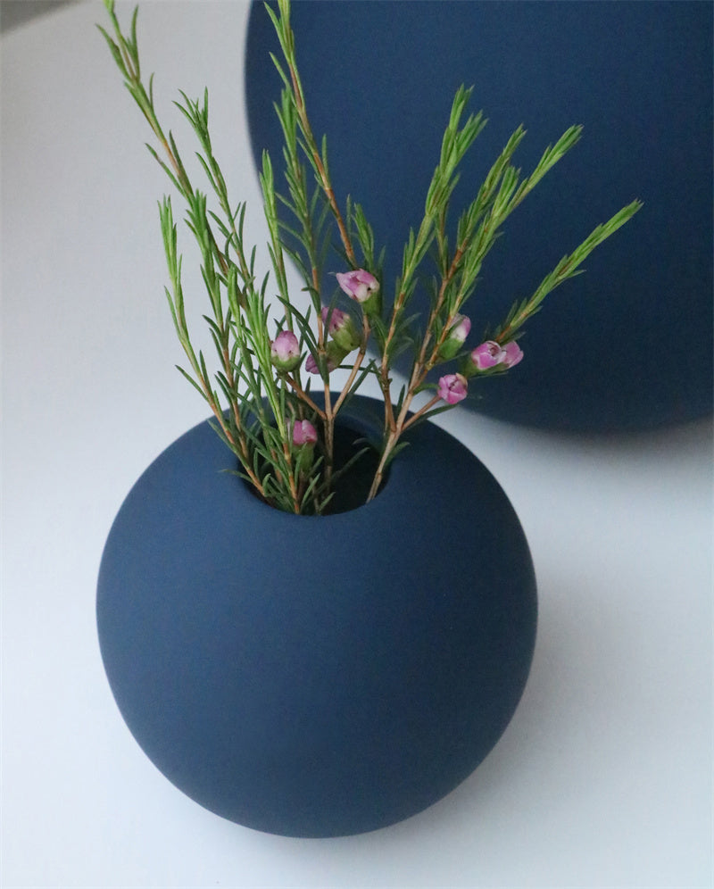 Light Luxury Round Ceramic Living Room Tabletop Vase Decoration Ornaments
