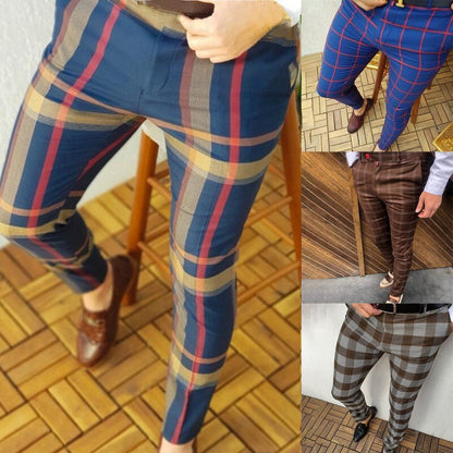 Men's New Multicolor Casual Check Pants