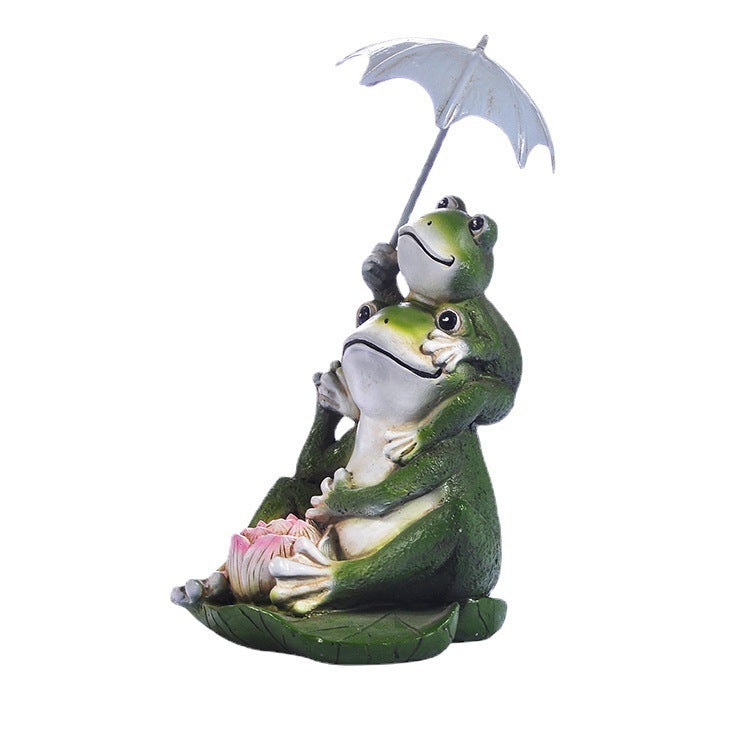 Umbrella Frog Resin Crafts Outdoor