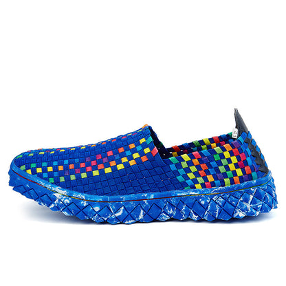 Braided Shoes Men's Casual Sports Shoes Elastic Loafers