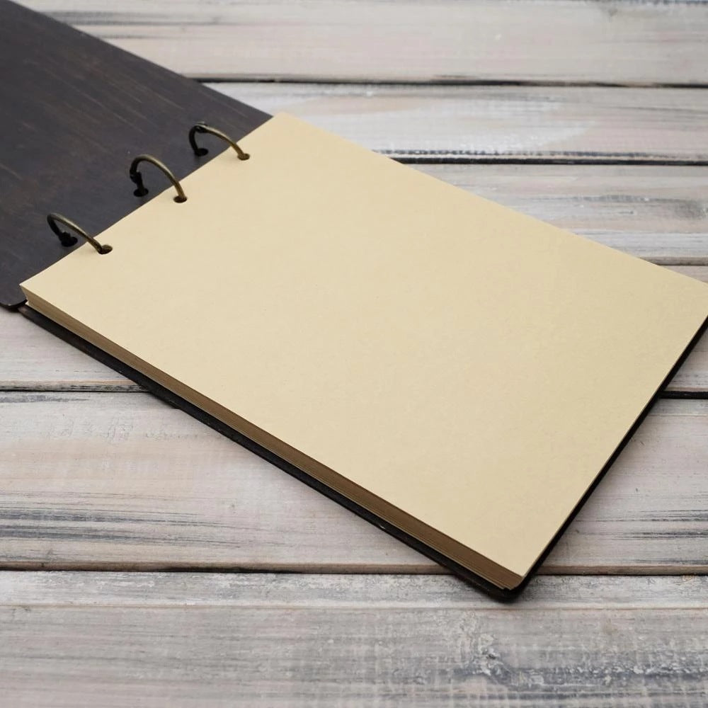 Vintage Wooden Wedding Name Date Lettering Guest Book