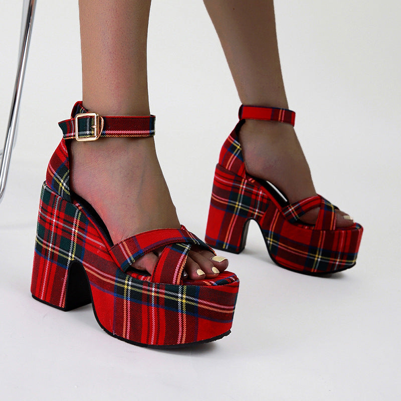 New Women  Shoes Thick High Heeled Platform - FLIPSTYLEZLLC