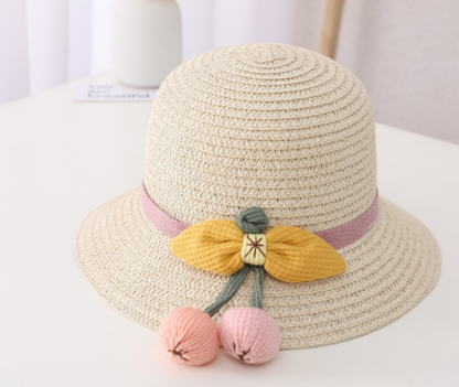 New Summer Children's Sun Protection Straw Hat Girls Pot Hat