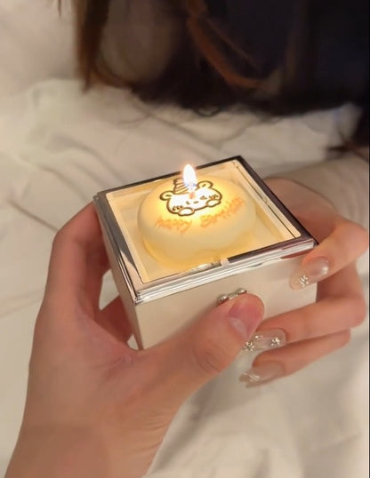Valentine's Day Girlfriend Bear Cake Flip Ring Box