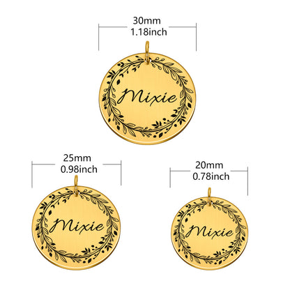 Round Metal Pet Brand Titanium Steel Brand