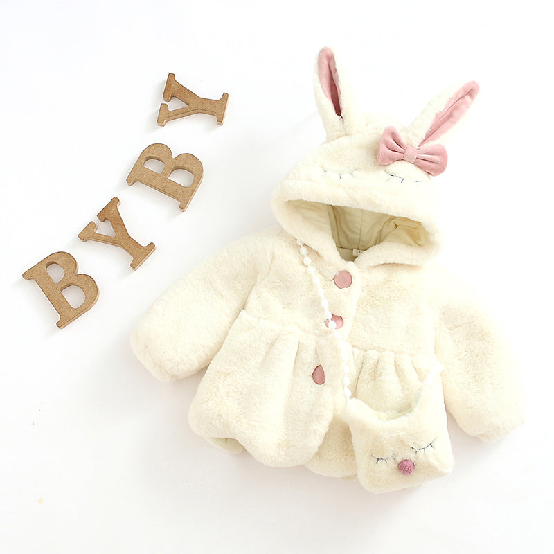 Girls' Thick Plush Coat Children's Cotton