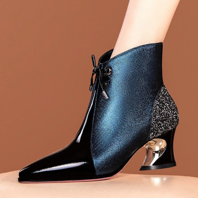 Women's Mid-heel Thick Heel All-match Boots Short Tube