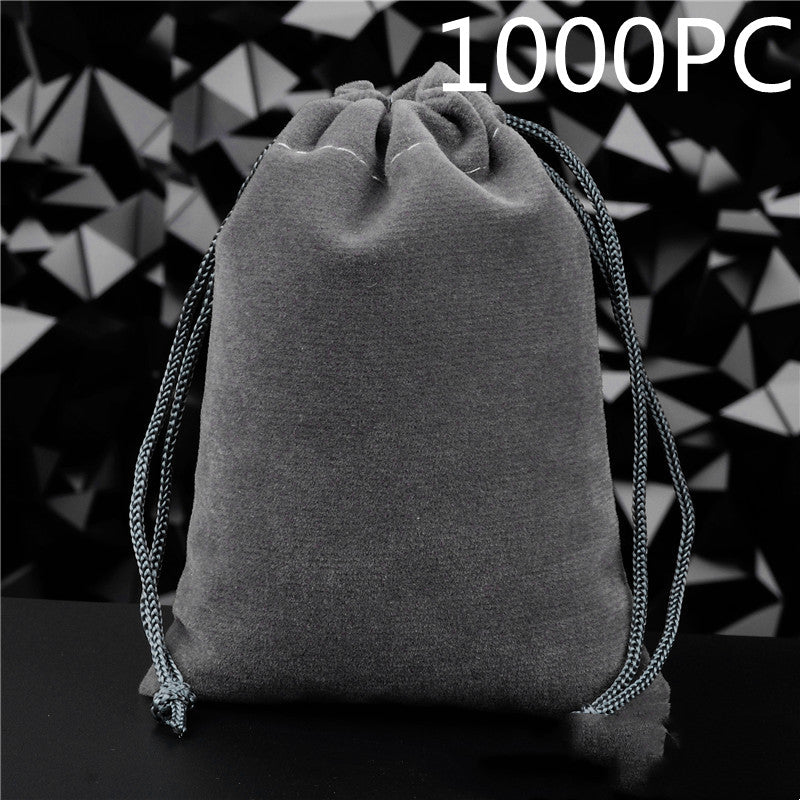 Flannel Drawstring Jewelry Solid Drawstring Pocket