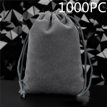 Flannel Drawstring Jewelry Solid Drawstring Pocket