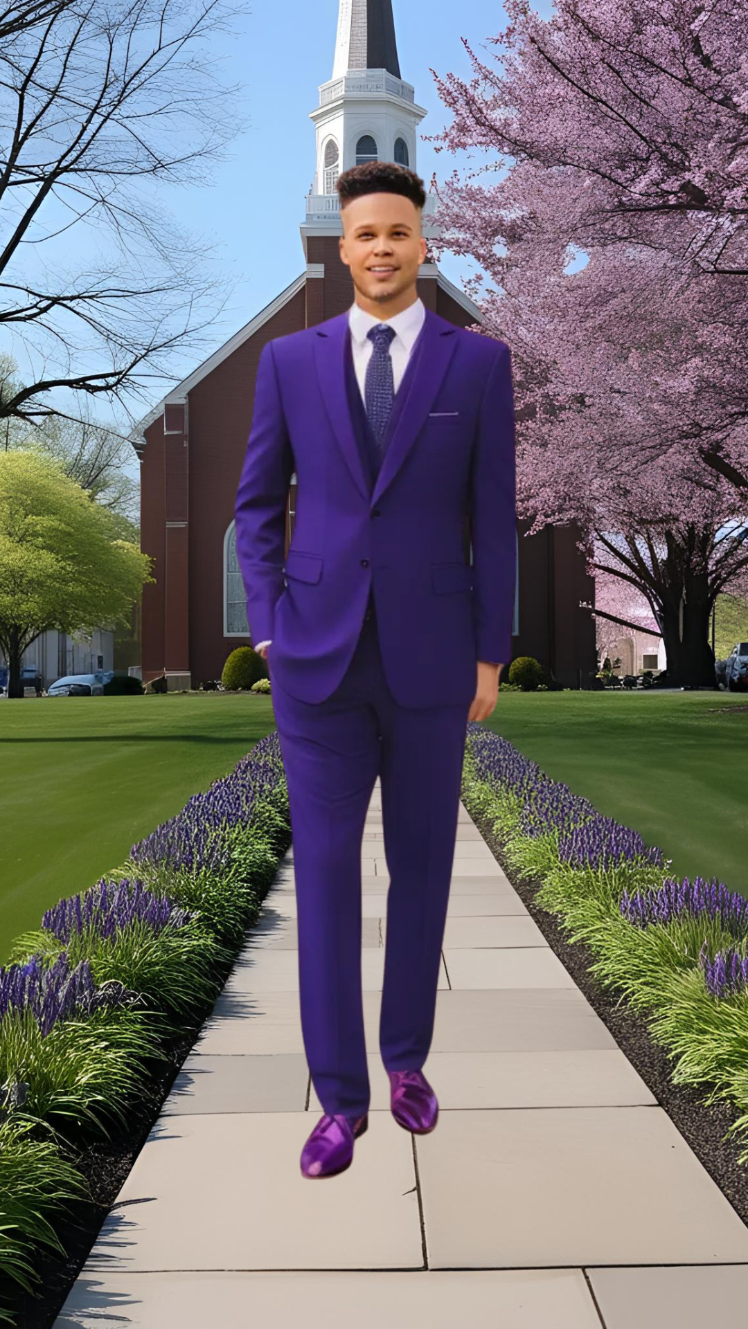 PURPLE Men's Business Suits FORMAL OCCASSION Dress Suit Set