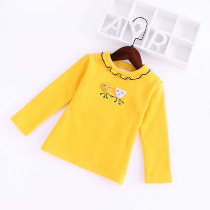 Fungus embroidered cotton bottoming shirt