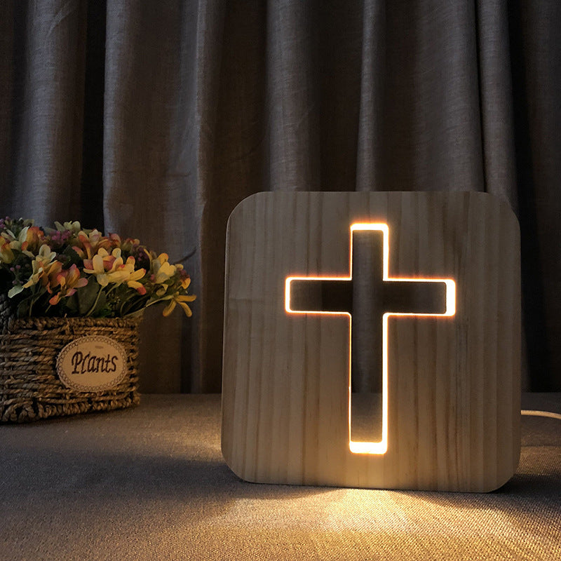 Cross pine craft table lamp