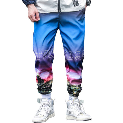 Fleece gradient sports pants