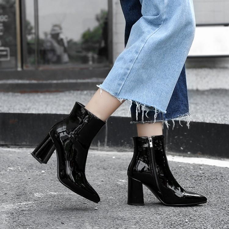 Working thick heel gold and silver plus size short boots