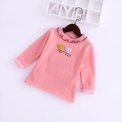 Fungus embroidered cotton bottoming shirt