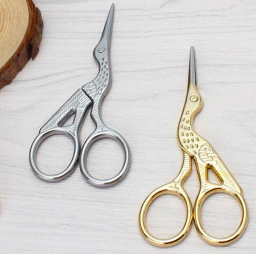 Retro Gold Crane Tailor Scissors