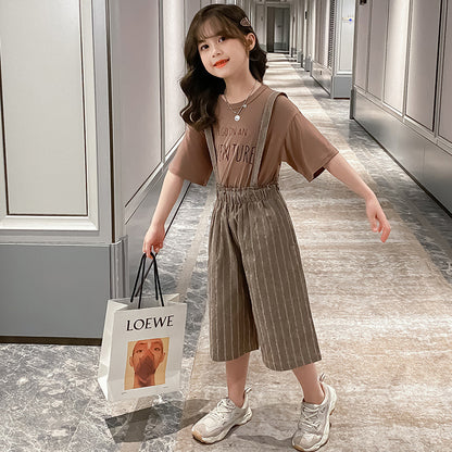 T-shirt, wide-leg pants, two-piece