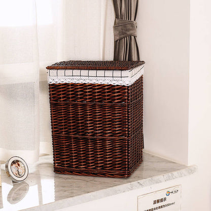 Storage Basket Rattan Large Toy With Lid