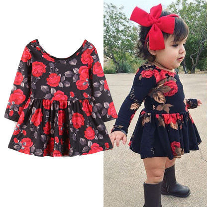 Floral round neck dress