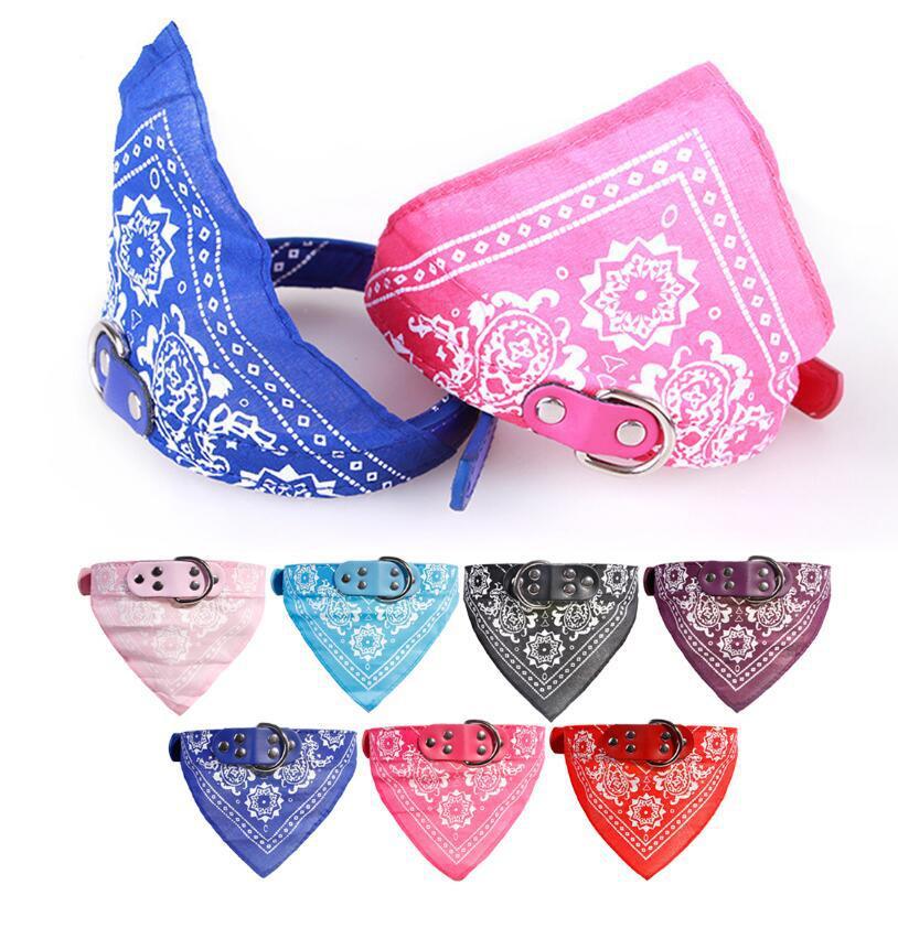 Printed triangle scarf saliva towel small dog collar