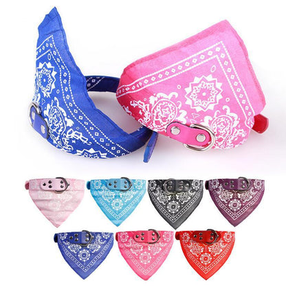 Printed triangle scarf saliva towel small dog collar