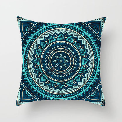 Ethnic style mandala pattern religious ceremony belief polyester pillowcase