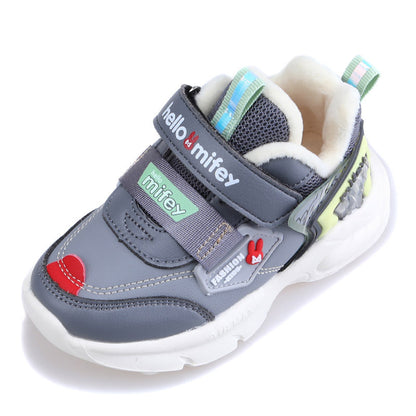 Short-staple two cotton warm sports shoes baby quilted functional shoes