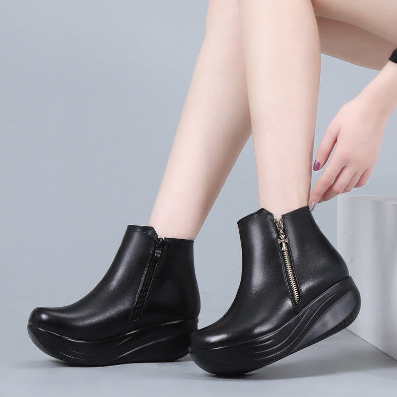 Plus size women's shoes short tube women's boots
