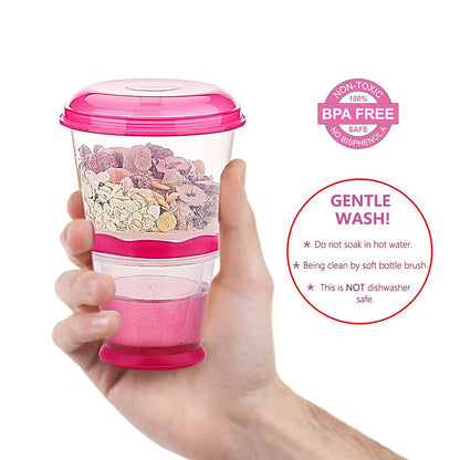 On-The-Go Dual Cereal Cup with Foldable Spoon