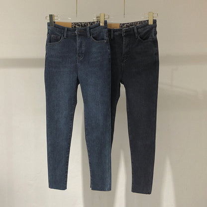 High-rise plus fleece jeans