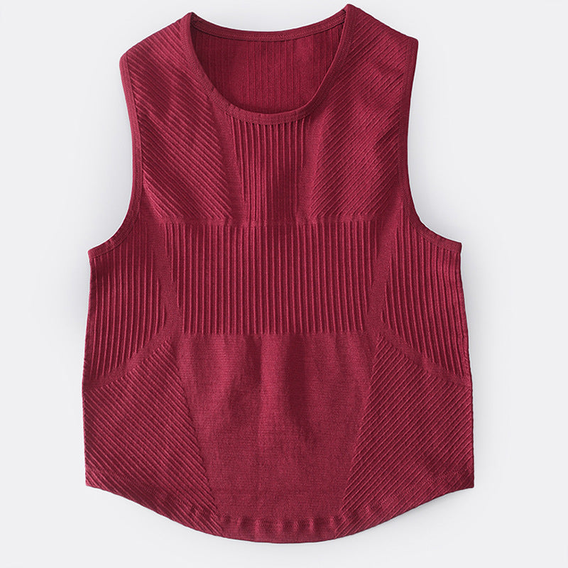 Seamless striped slot yoga clothing suit