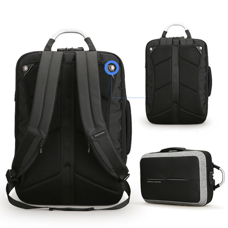 BLACK Men's backpack rechargeable usb computer bag
