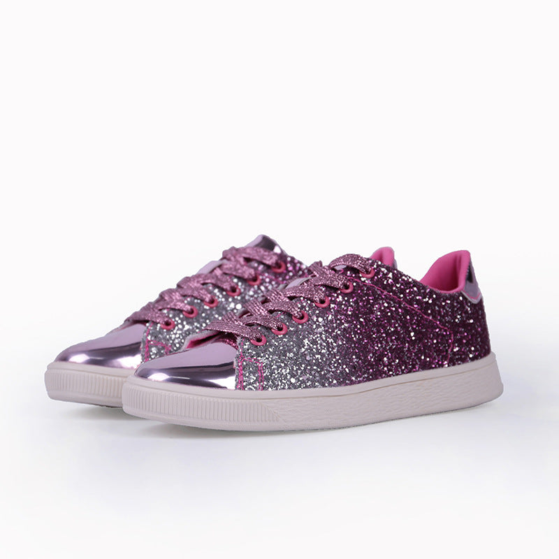 Color sequin street low shoes