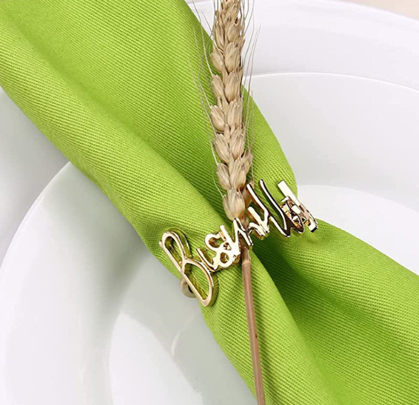New Metal Letters Napkin Ring Table Decoration