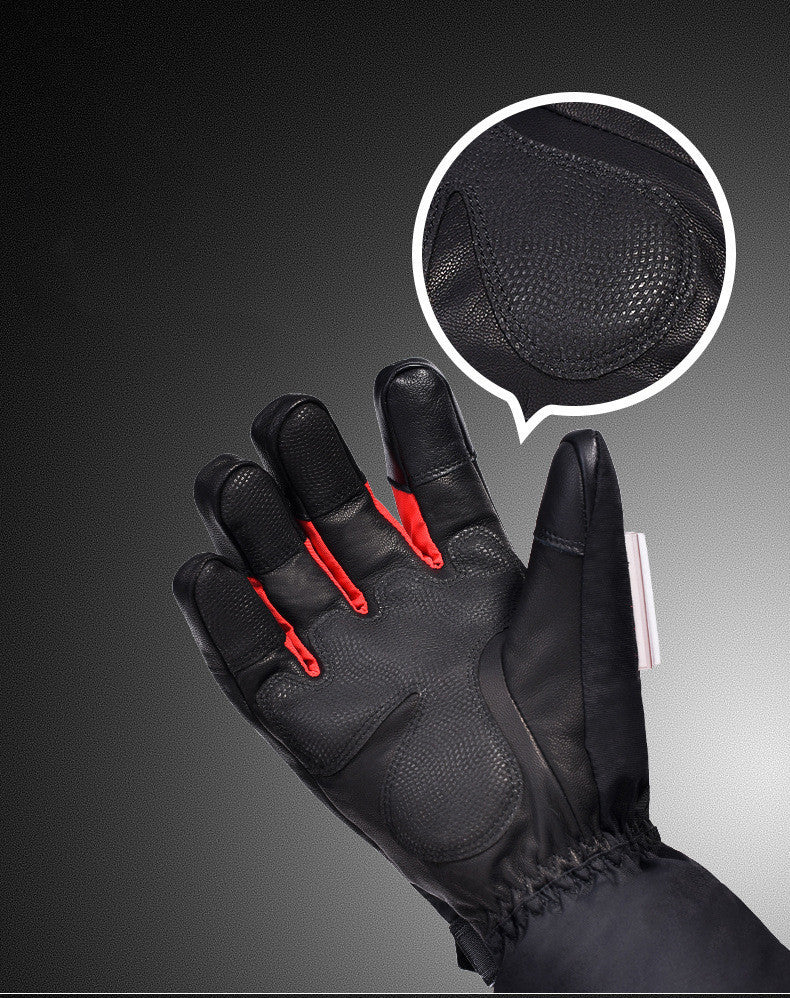 Winter Constant Temperature Ski Heating Sheepskin Gloves