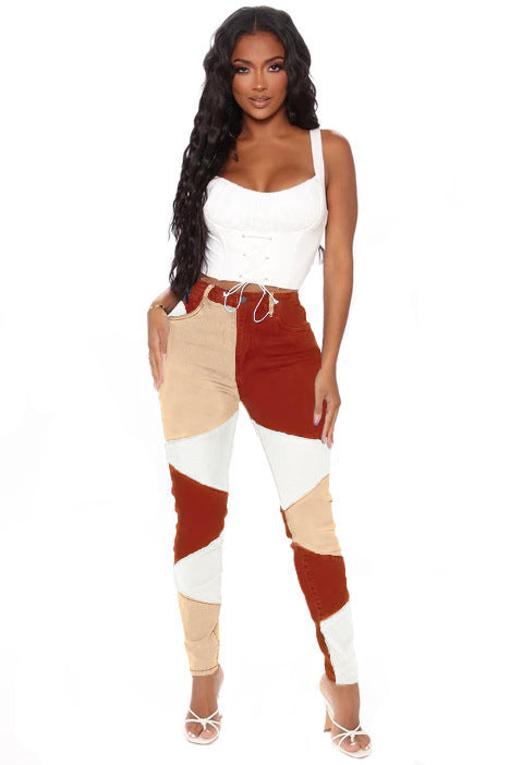 New Two-color Patchwork Casual Pants