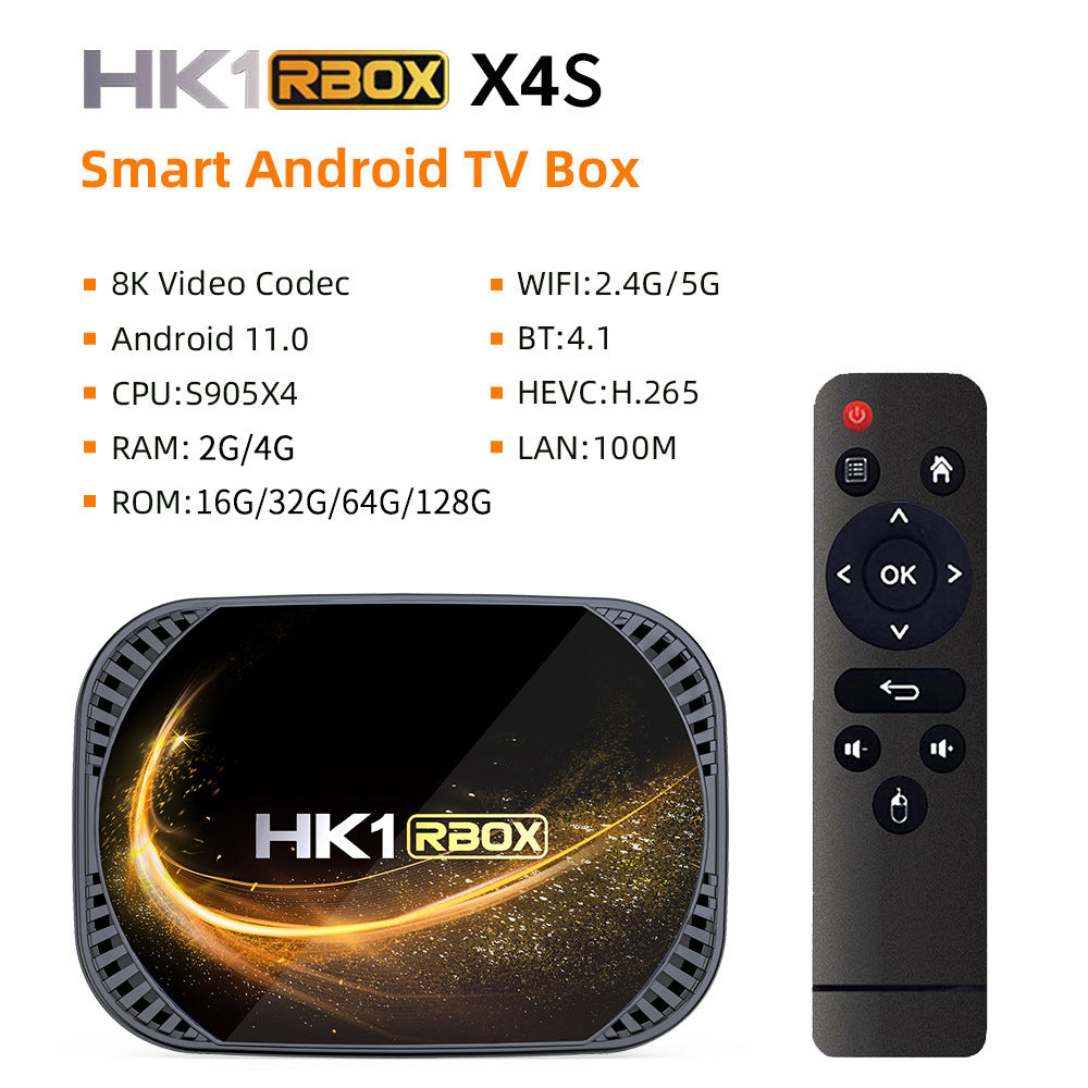 HK1 X4S Android 11 Set-top BOX TV BOX S905X4 5GWiFi Bluetooth 8k