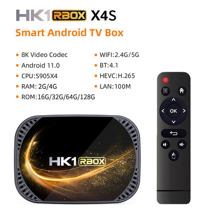 HK1 X4S Android 11 Set-top BOX TV BOX S905X4 5GWiFi Bluetooth 8k