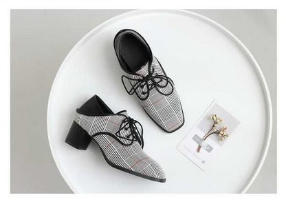 Spring new single shoes women wear lazy shoes with thick with laced cloth British wind wild women shoes - FLIPSTYLEZLLC
