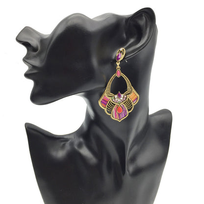 Bohemian drop stone alloy jewelry set