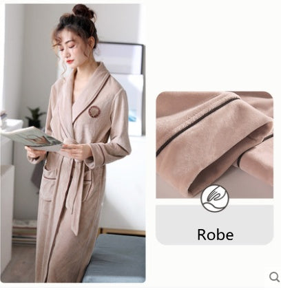 Burgundy island velvet fabric winter unisex flannel robe for men & women