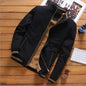 Men's casual plus size plus velvet padded stand collar jacket
