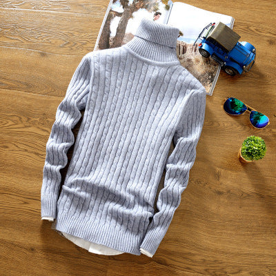Winter Men's Sweater Korean High Neck