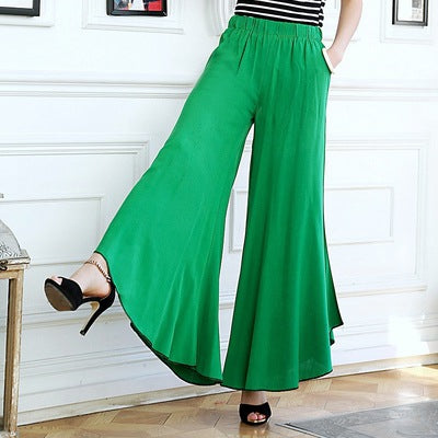 Women's high waist drape large size wide leg pants