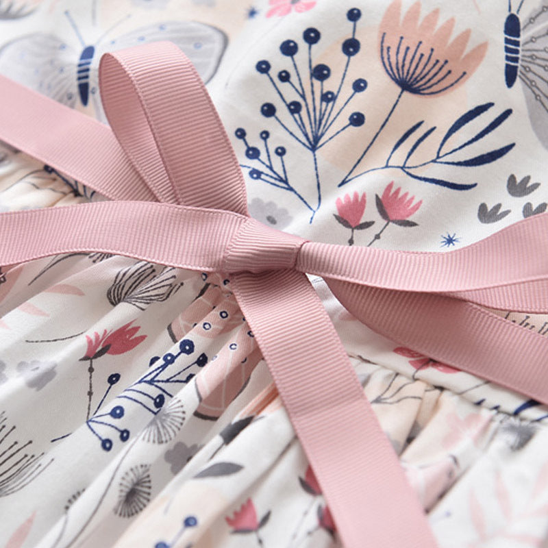 Spring and summer butterfly print sleeveless dress