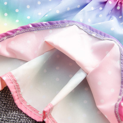 Summer fashion girl sleeveless rainbow three-piece suit