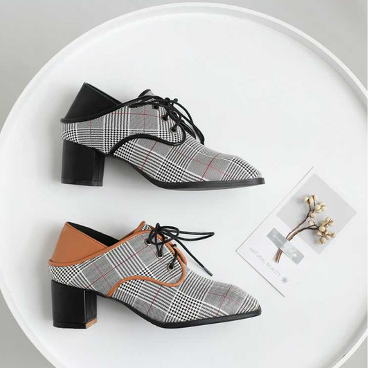 Spring new single shoes women wear lazy shoes with thick with laced cloth British wind wild women shoes - FLIPSTYLEZLLC