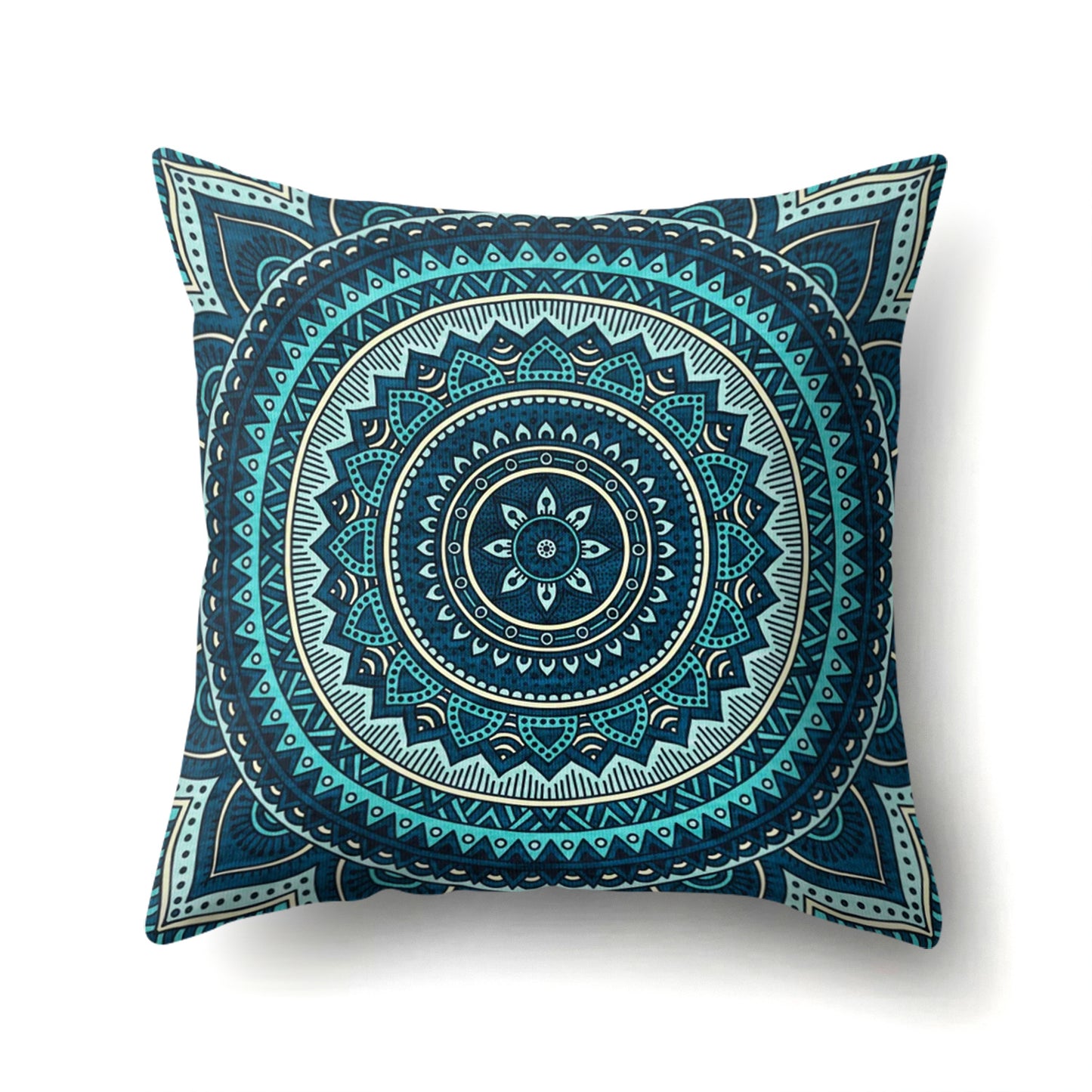 Mandala textured peach velvet pillow
