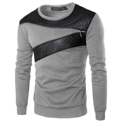 Men's casual fashion zipper plus size long sleeve