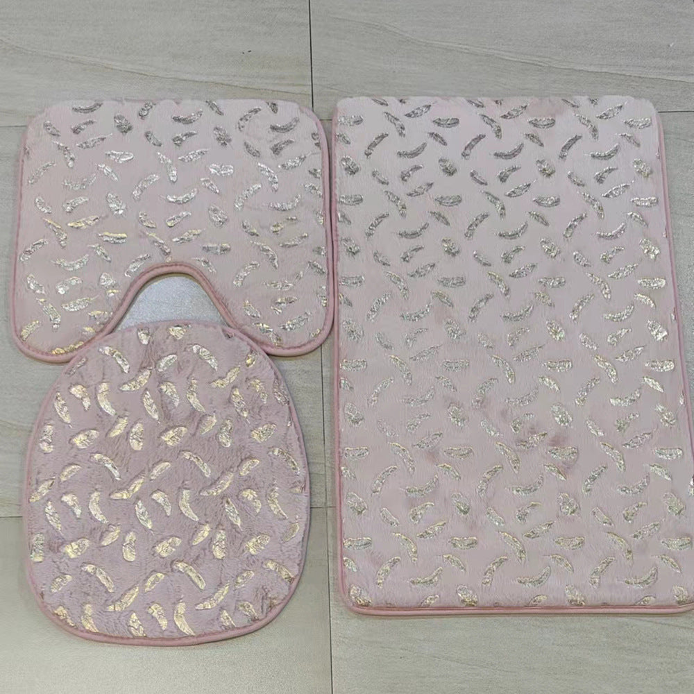 Marbled Hot Stamping Carpet Floor Mat Toilet Mat
